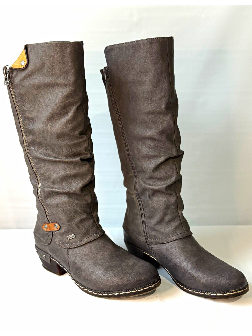 Rieker 93655-45 Women's Gray Knee High Side Zip Lined Boots EU 41 [COPY]